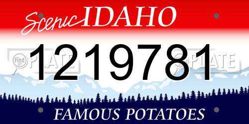 1219781 Idaho License Plate