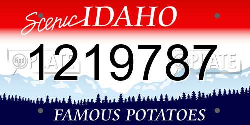 1219787 Idaho License Plate