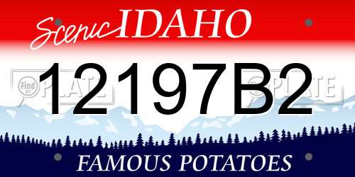 12197B2 Idaho License Plate