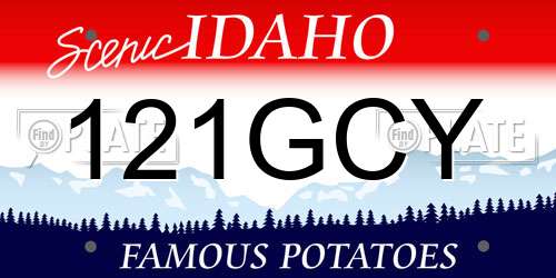 121GCY Idaho License Plate