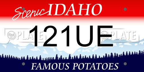 121UE Idaho License Plate