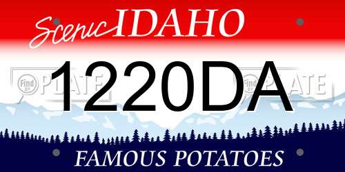 1220DA Idaho License Plate