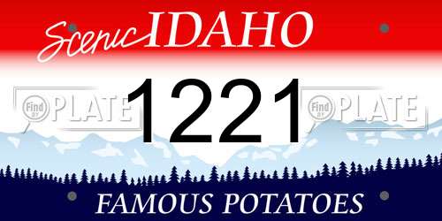 1221 Idaho License Plate