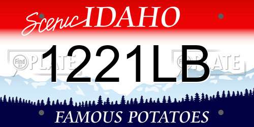 1221LB Idaho License Plate