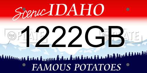 1222GB Idaho License Plate