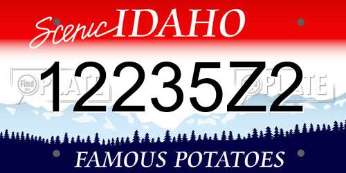 12235Z2 Idaho License Plate