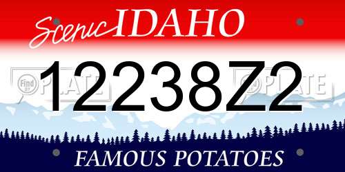 12238Z2 Idaho License Plate