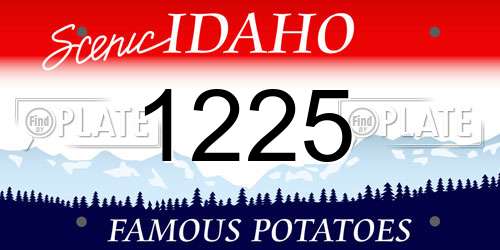 1225 Idaho License Plate