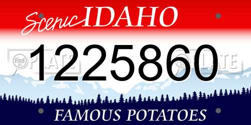 1225860 Idaho License Plate