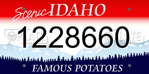 1228660 Idaho License Plate