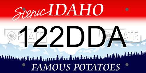 122DDA Idaho License Plate