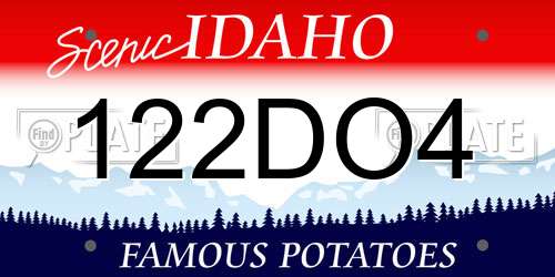 122DO4 Idaho License Plate