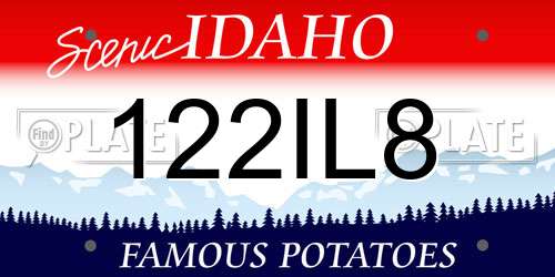 122IL8 Idaho License Plate