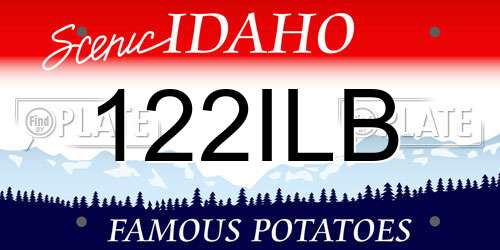 122ILB Idaho License Plate