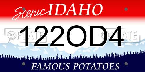 122OD4 Idaho License Plate