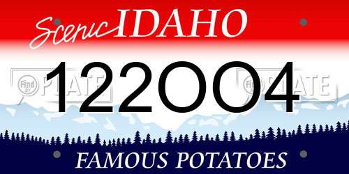 122OO4 Idaho License Plate