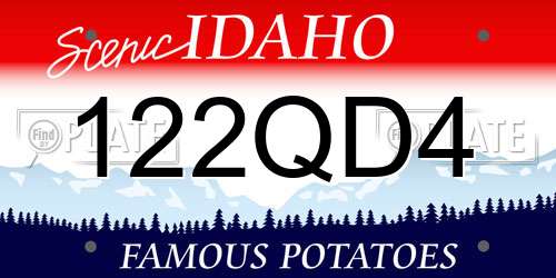 122QD4 Idaho License Plate