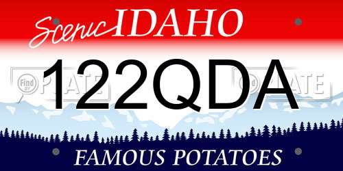 122QDA Idaho License Plate