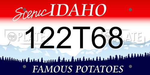 122T68 Idaho License Plate