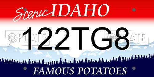 122TG8 Idaho License Plate