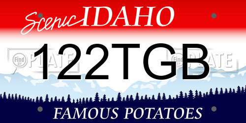 122TGB Idaho License Plate