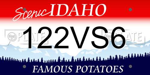 122VS6 Idaho License Plate