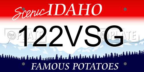122VSG Idaho License Plate