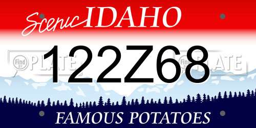 122Z68 Idaho License Plate