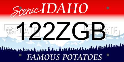 122ZGB Idaho License Plate