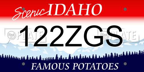 122ZGS Idaho License Plate