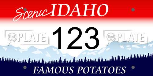 123 Idaho License Plate