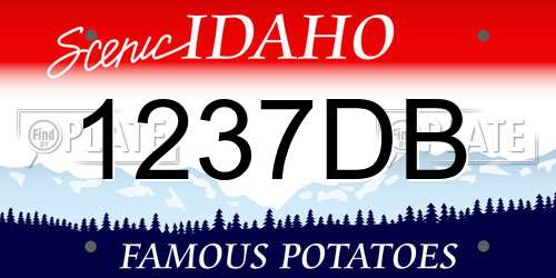 1237DB Idaho License Plate