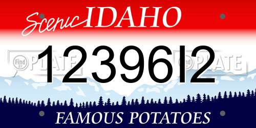 12396I2 Idaho License Plate