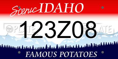123Z08 Idaho License Plate