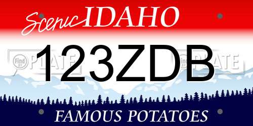 123ZDB Idaho License Plate