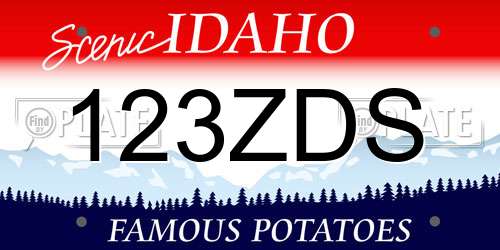 123ZDS Idaho License Plate