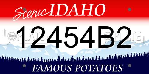 12454B2 Idaho License Plate