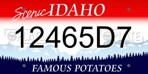12465D7 Idaho License Plate