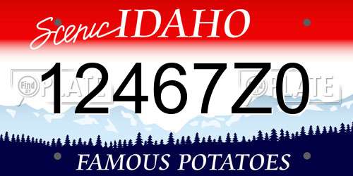 12467Z0 Idaho License Plate