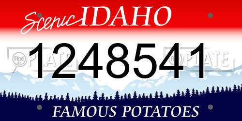 1248541 Idaho License Plate