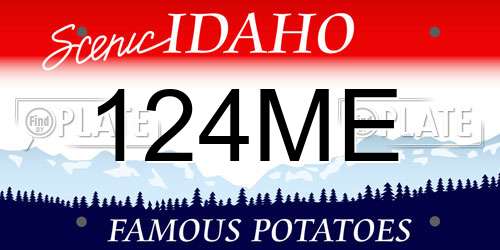 124ME Idaho License Plate