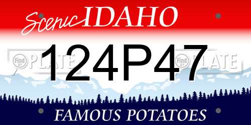 124P47 Idaho License Plate