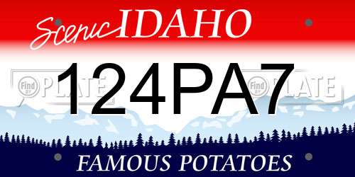 124PA7 Idaho License Plate