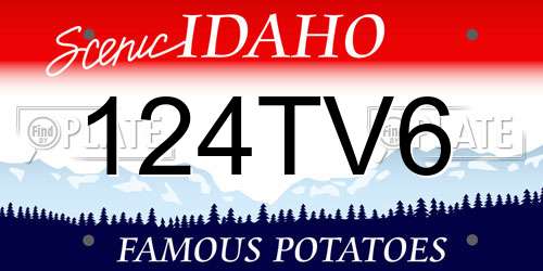 124TV6 Idaho License Plate