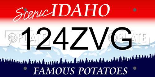 124ZVG Idaho License Plate