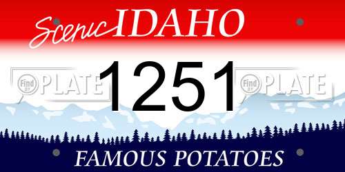 1251 Idaho License Plate