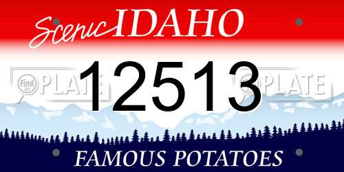 12513 Idaho License Plate