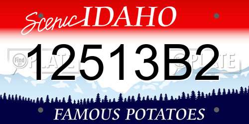 12513B2 Idaho License Plate
