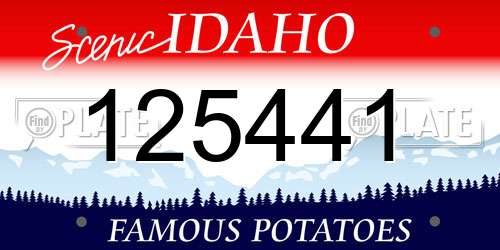 125441 Idaho License Plate