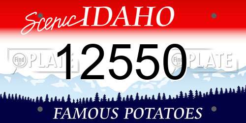 12550 Idaho License Plate